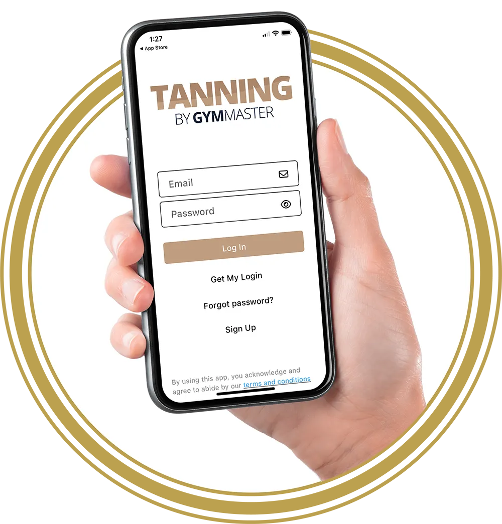 Hand holding phone with Tan Access app showing
