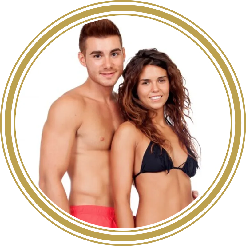 Young tanned couple